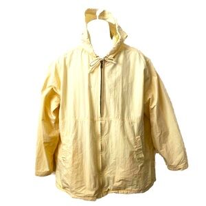 Tommy Bahama Women’s Unisex Pale Yellow Lined Zip Up Windbreaker Hoodie Jacket